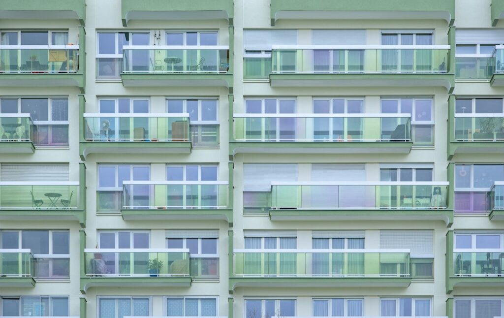 Multi-unit apartment building representing repeated rental court filings